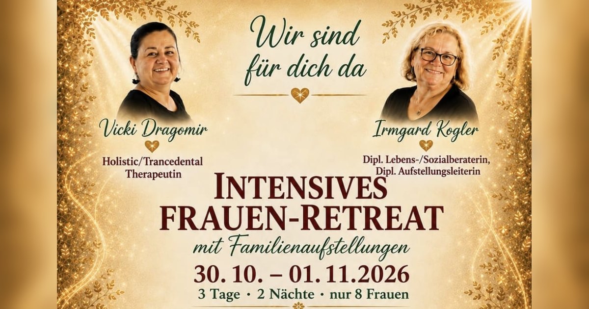 Flyer Intensives Frauen-Retreat mit Familienaufstellungen, 30.10. bis 01.11.2026 im Casa Lakshmi